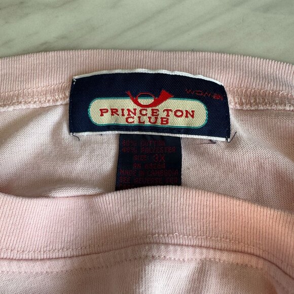 Princeton Club T Shirt Womens Plus Size 3X Pink Floral Print Embroidery Top - Picture 13 of 15